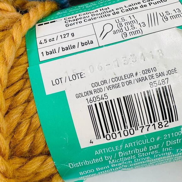 Loops and Thread Yarn Cozy Wool 50/50 Wool Acrylic LOT Blue Navy Golden Rod Gold - Picture 5 of 10